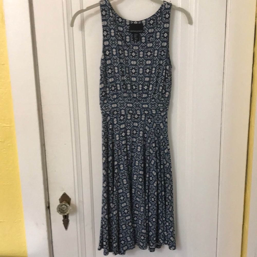 Cynthia Rowley blue patterned sleeveless dress